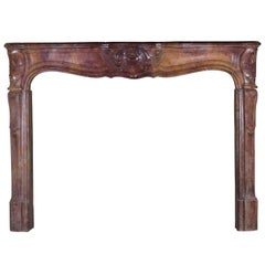 French Fine Louis XV Period Antique Fireplace Surround