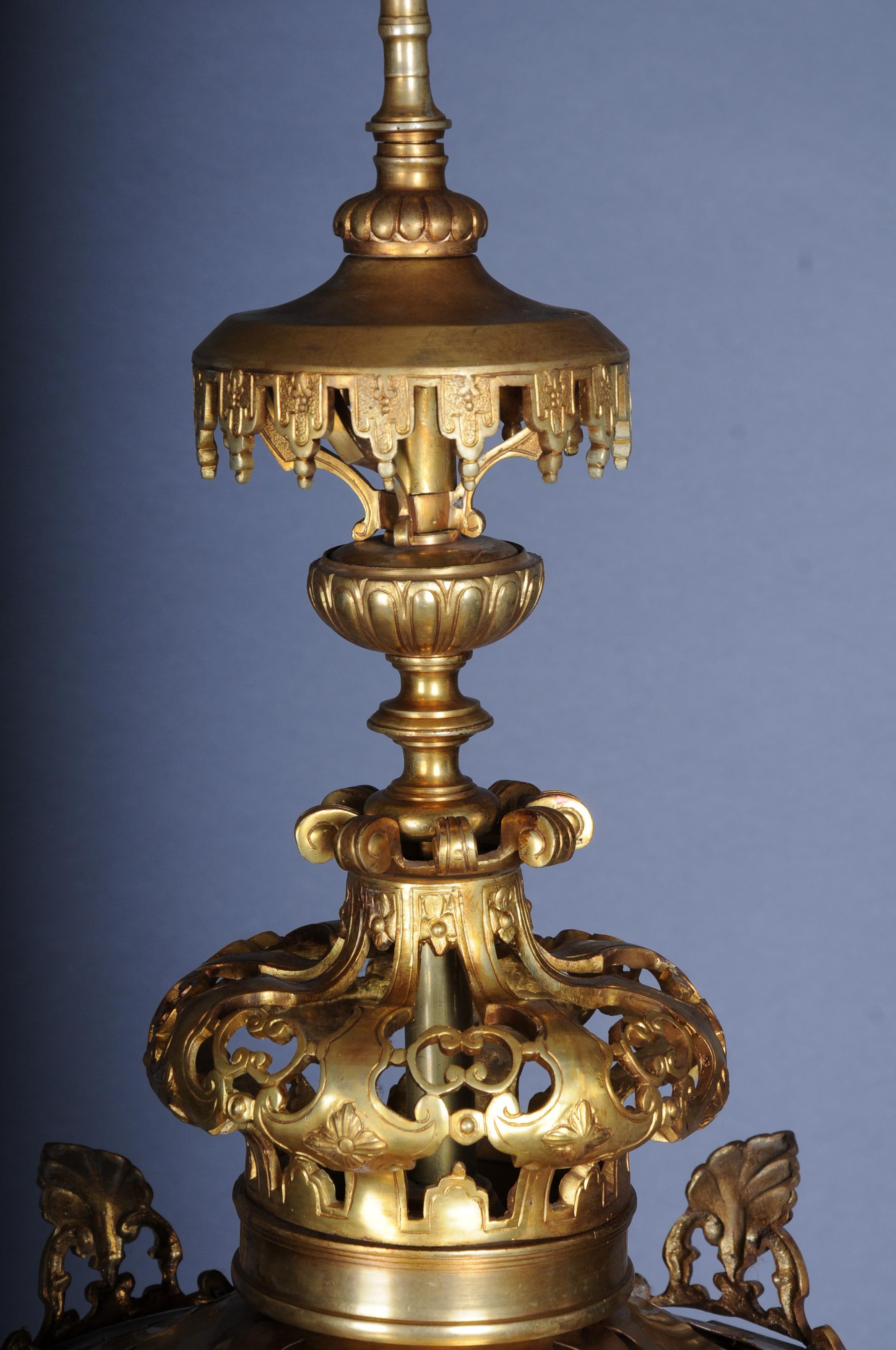 French Fire Bronze Brass Lantern/Chandelier Louis XVI Shape For Sale 6