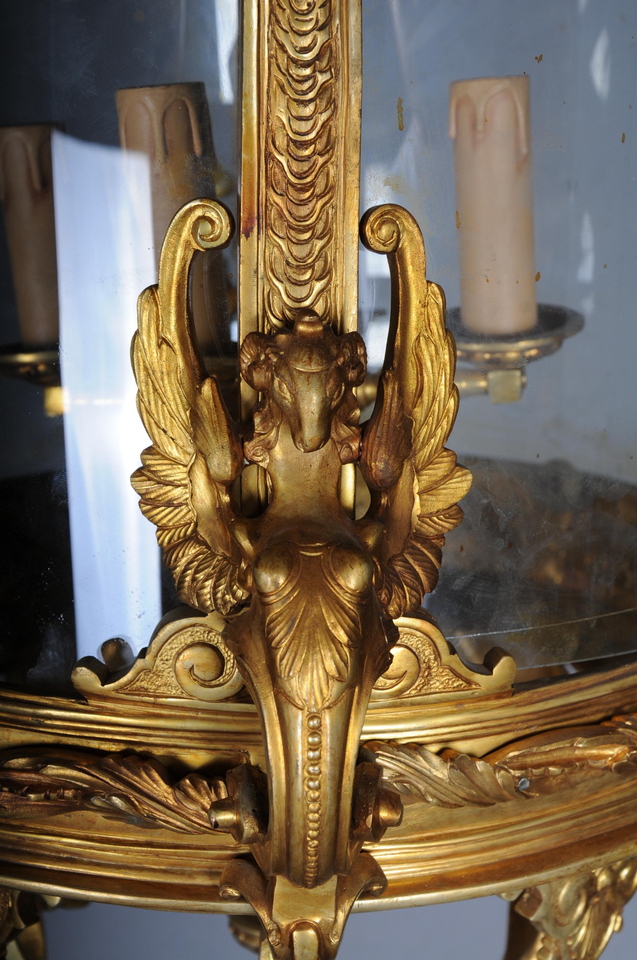 Französisch Feuer Bronze Messing Laterne/Chandelier Louis XVI Form im Angebot 9