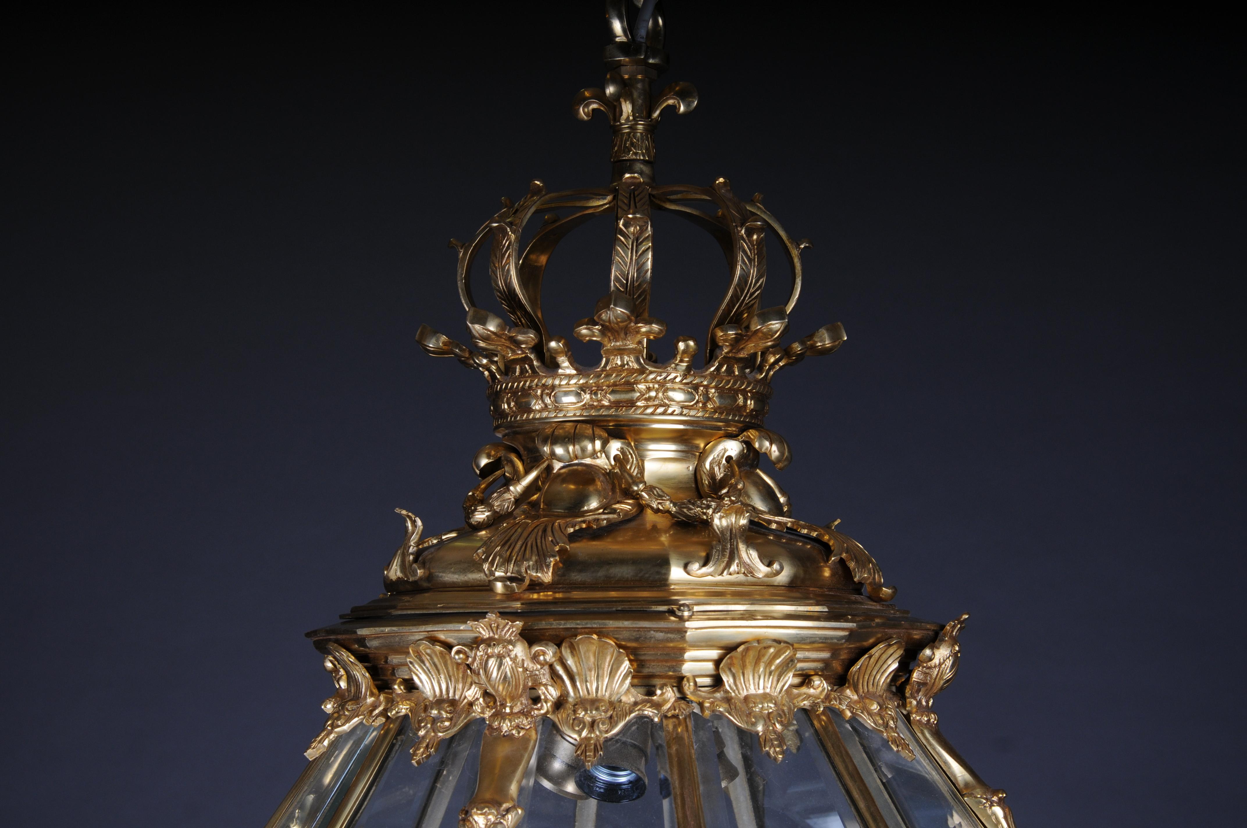 French Fire Bronze Brass Lantern/Chandelier Louis XVI Shape For Sale 10