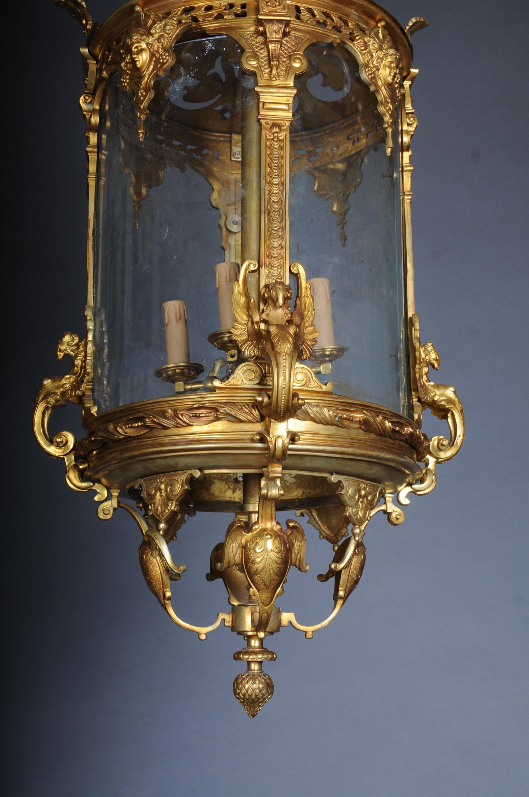 Französisch Feuer Bronze Messing Laterne/Chandelier Louis XVI Form im Angebot 11