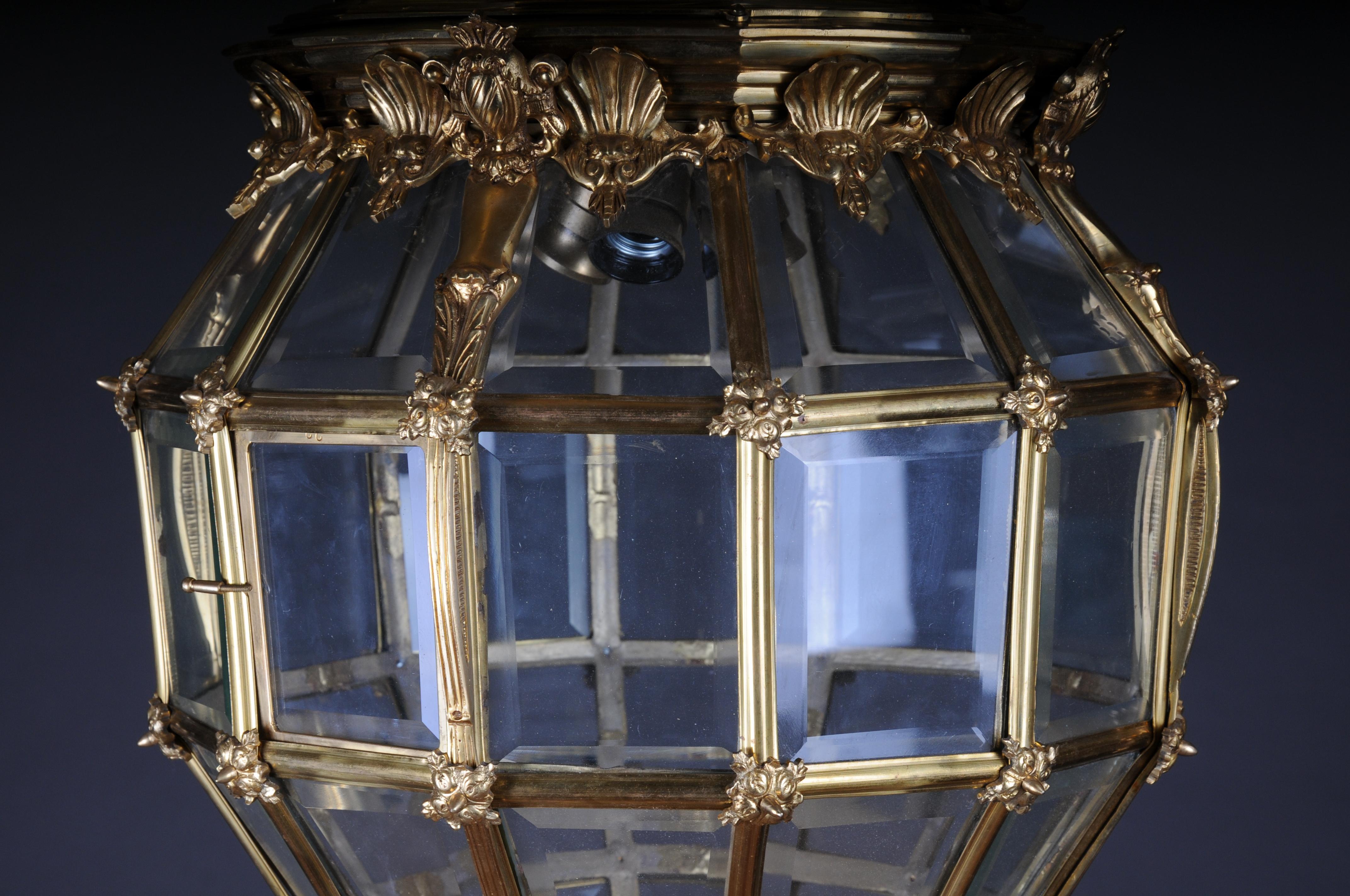 French Fire Bronze Brass Lantern/Chandelier Louis XVI Shape For Sale 11