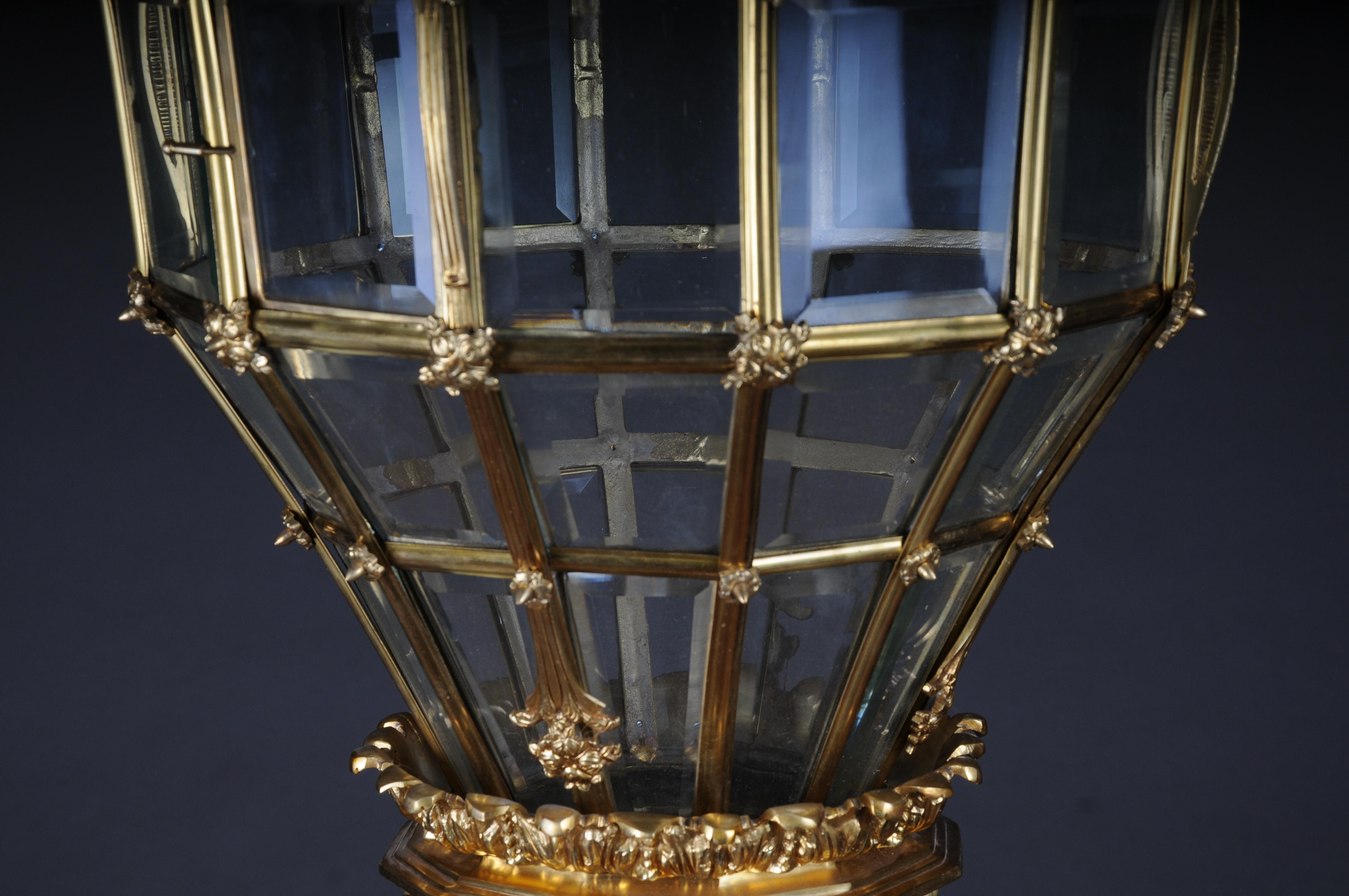 French Fire Bronze Brass Lantern/Chandelier Louis XVI Shape For Sale 12