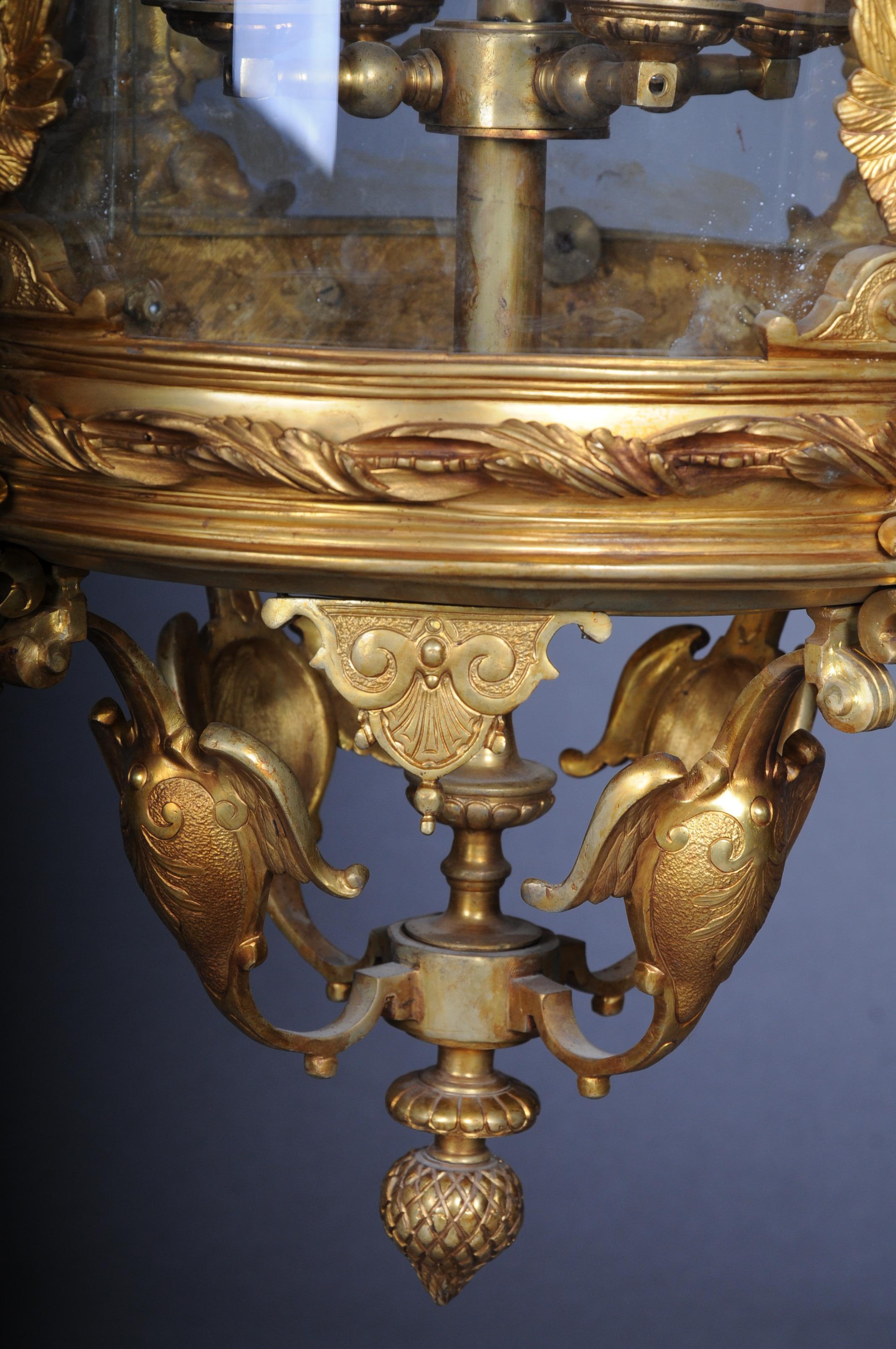 Französisch Feuer Bronze Messing Laterne/Chandelier Louis XVI Form im Angebot 3