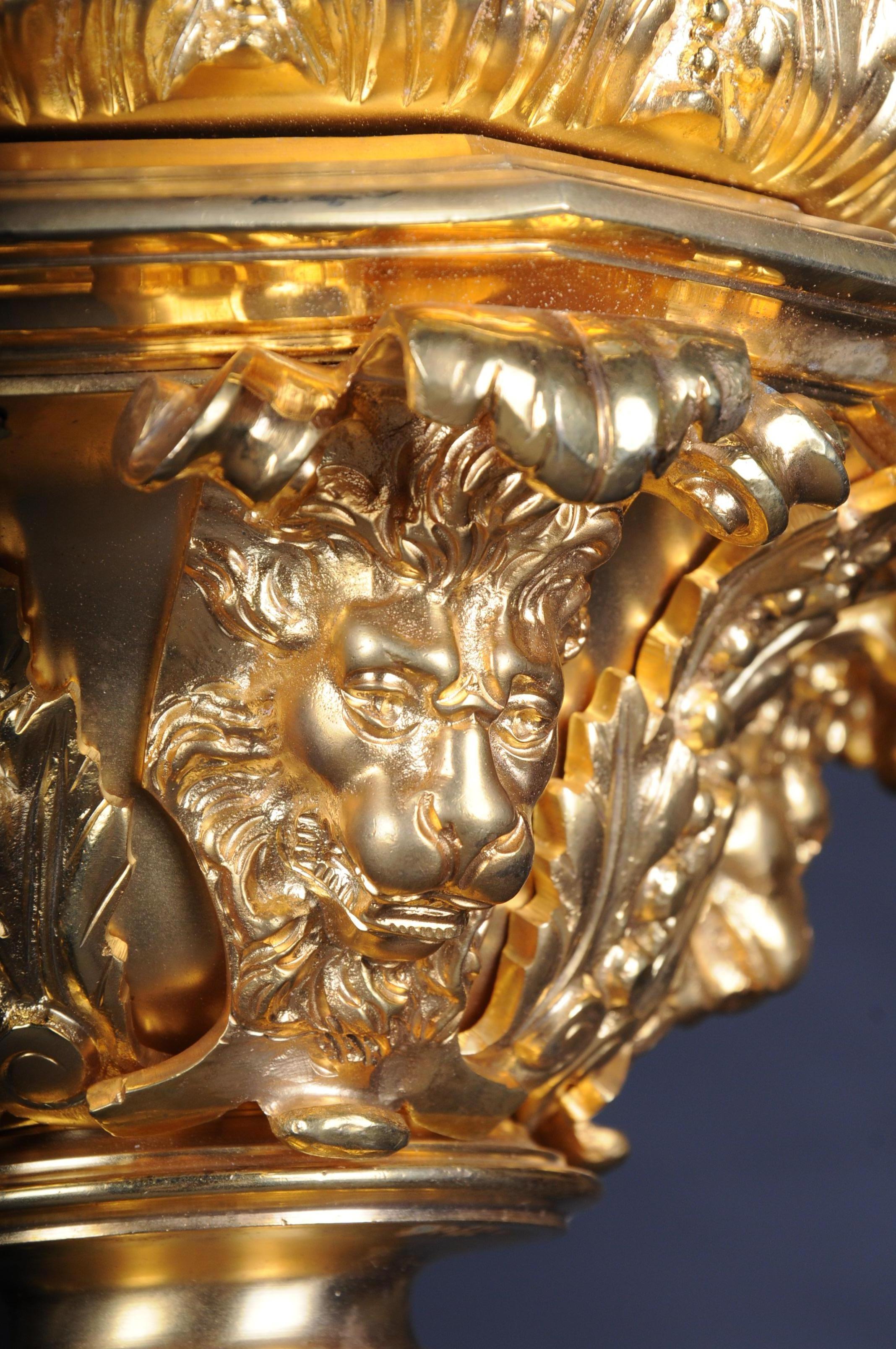 French Fire Gilt Bronze Lantern/Chandelier Versailles Shape 5