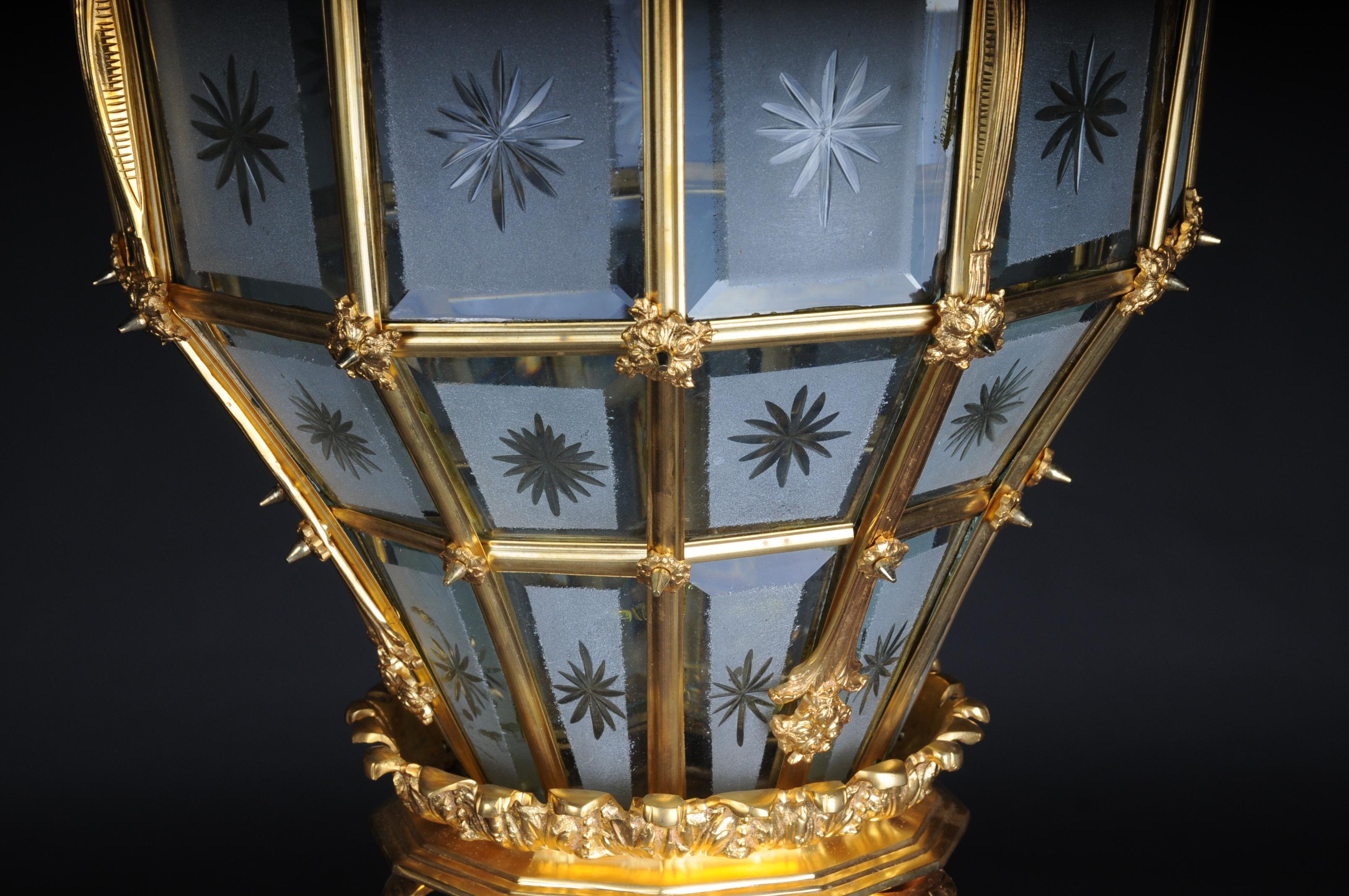 French Fire Gilt Bronze Lantern/Chandelier Versailles Shape For Sale 6