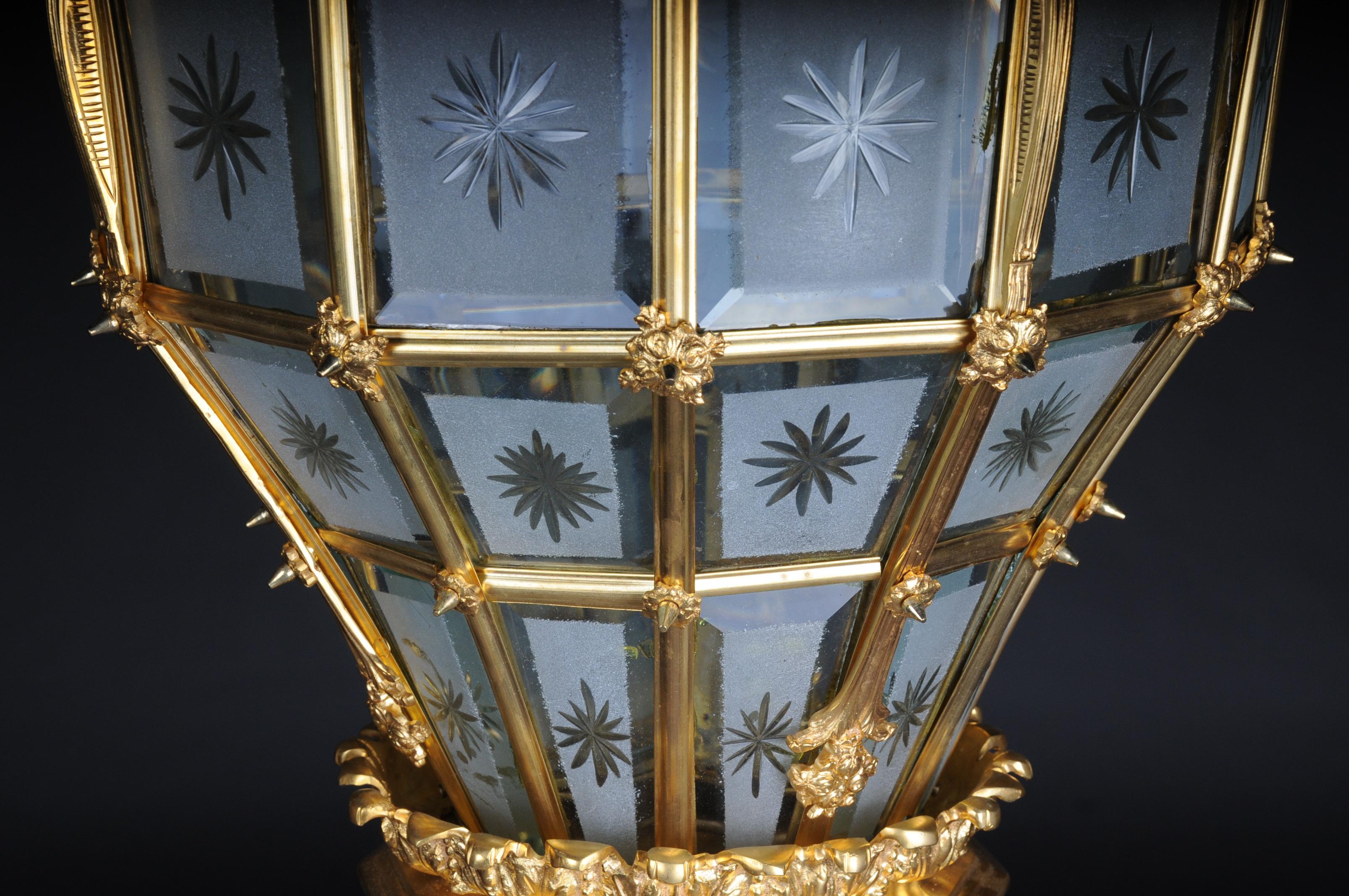 French Fire Gilt Bronze Lantern/Chandelier Versailles Shape 7