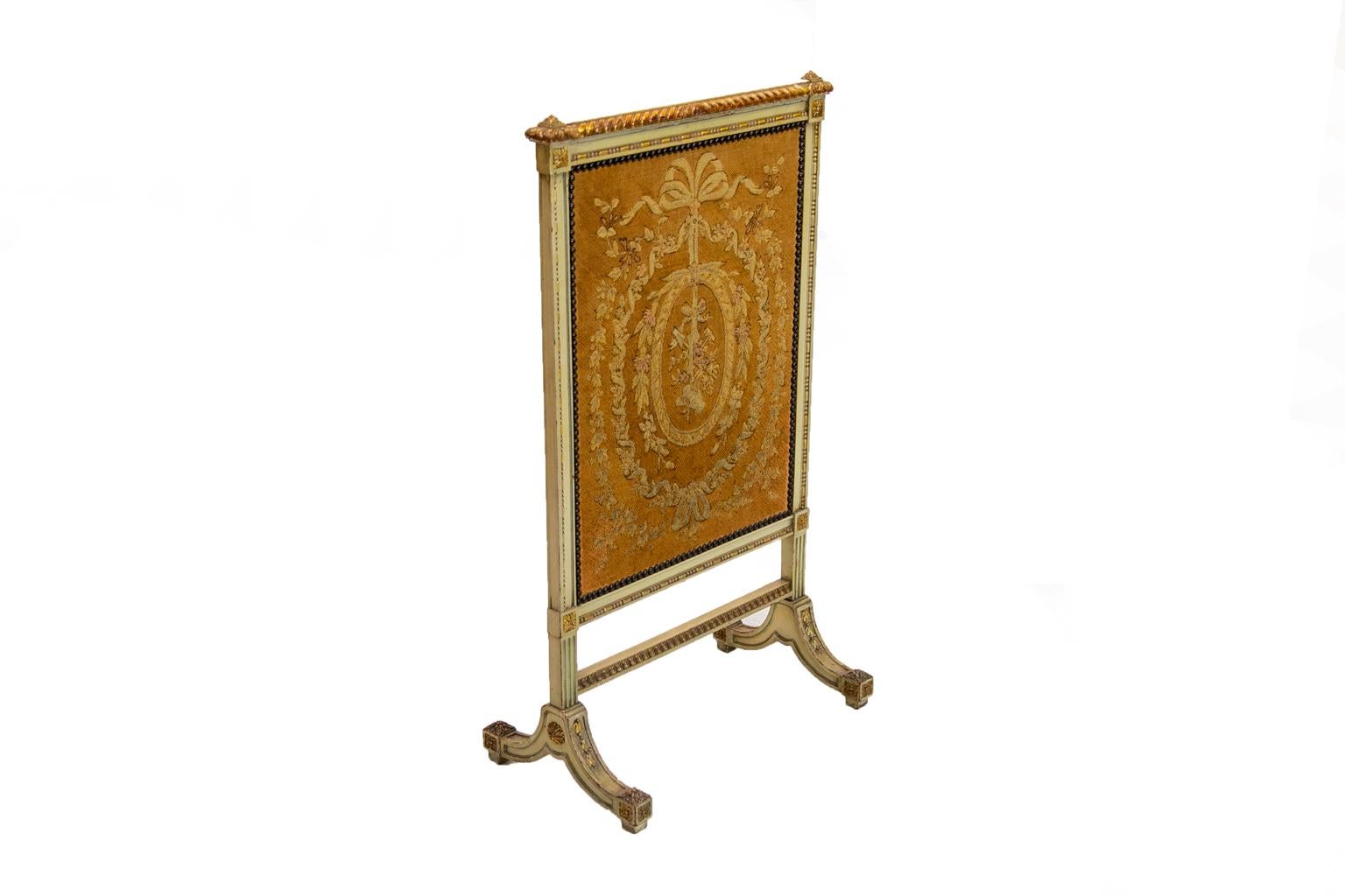 Wood French Fire Screen For Sale