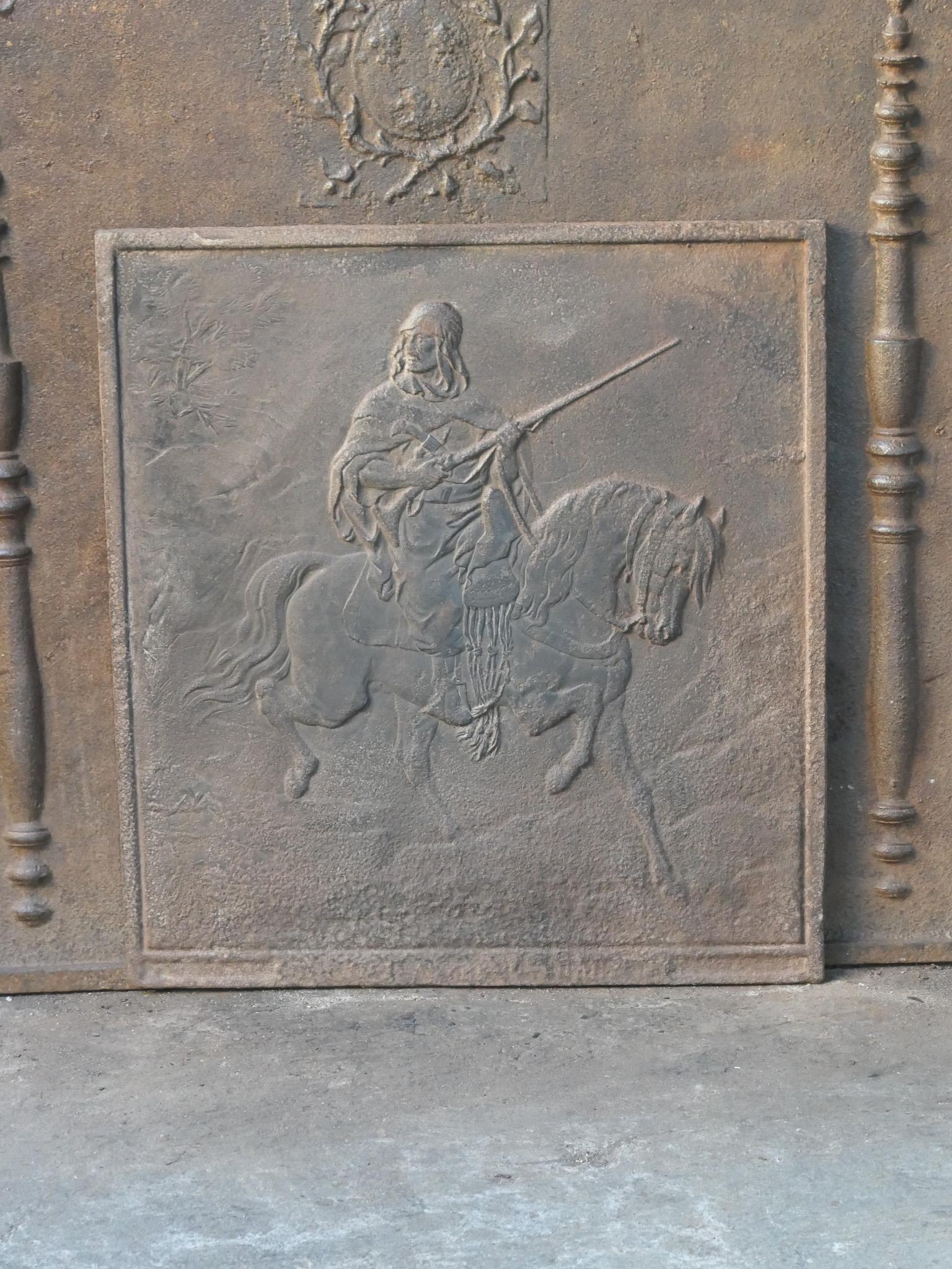 Français Plaque de cheminée française avec Lawrence of Arabia en vente