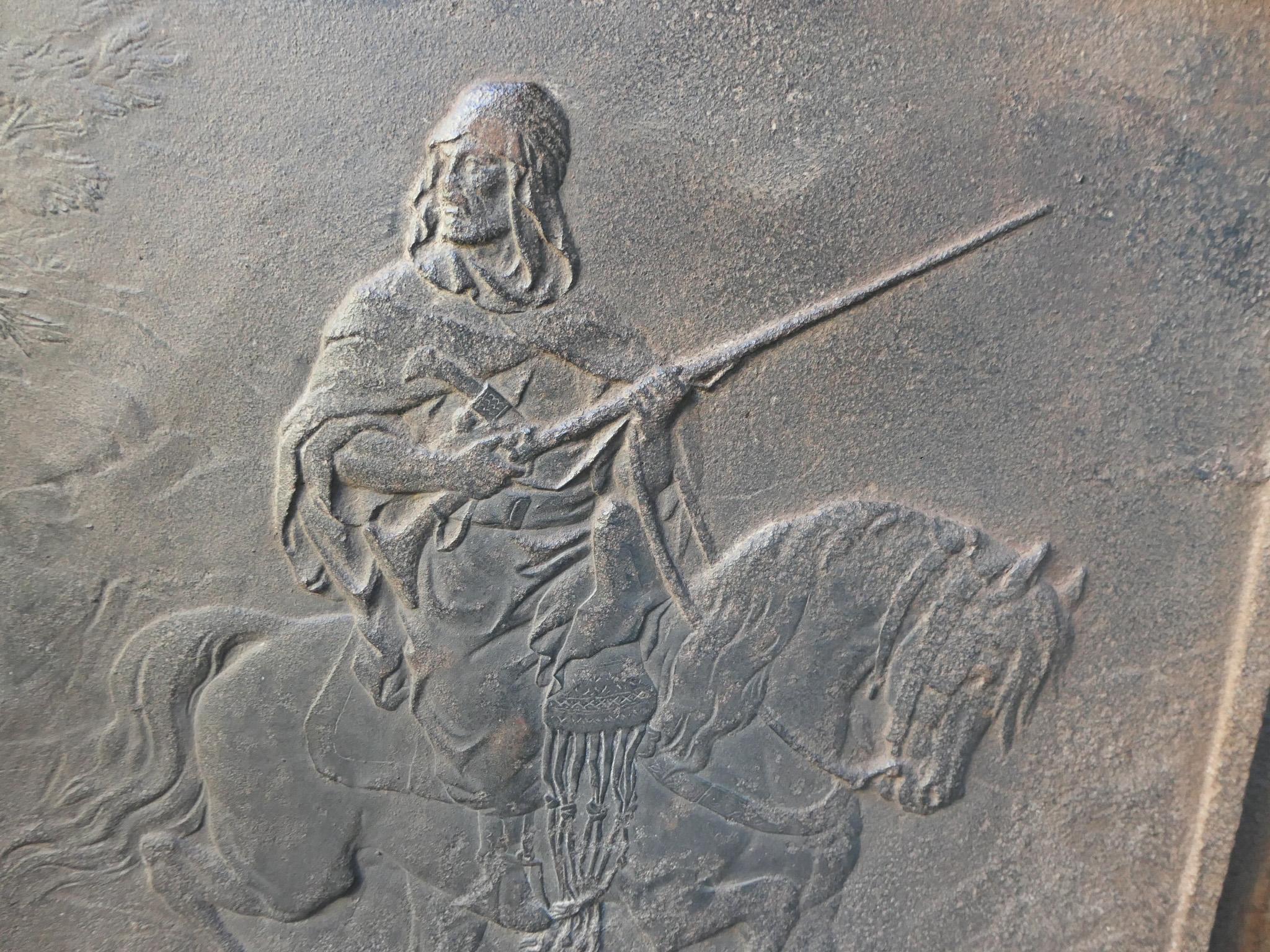 Fer Plaque de cheminée française avec Lawrence of Arabia en vente