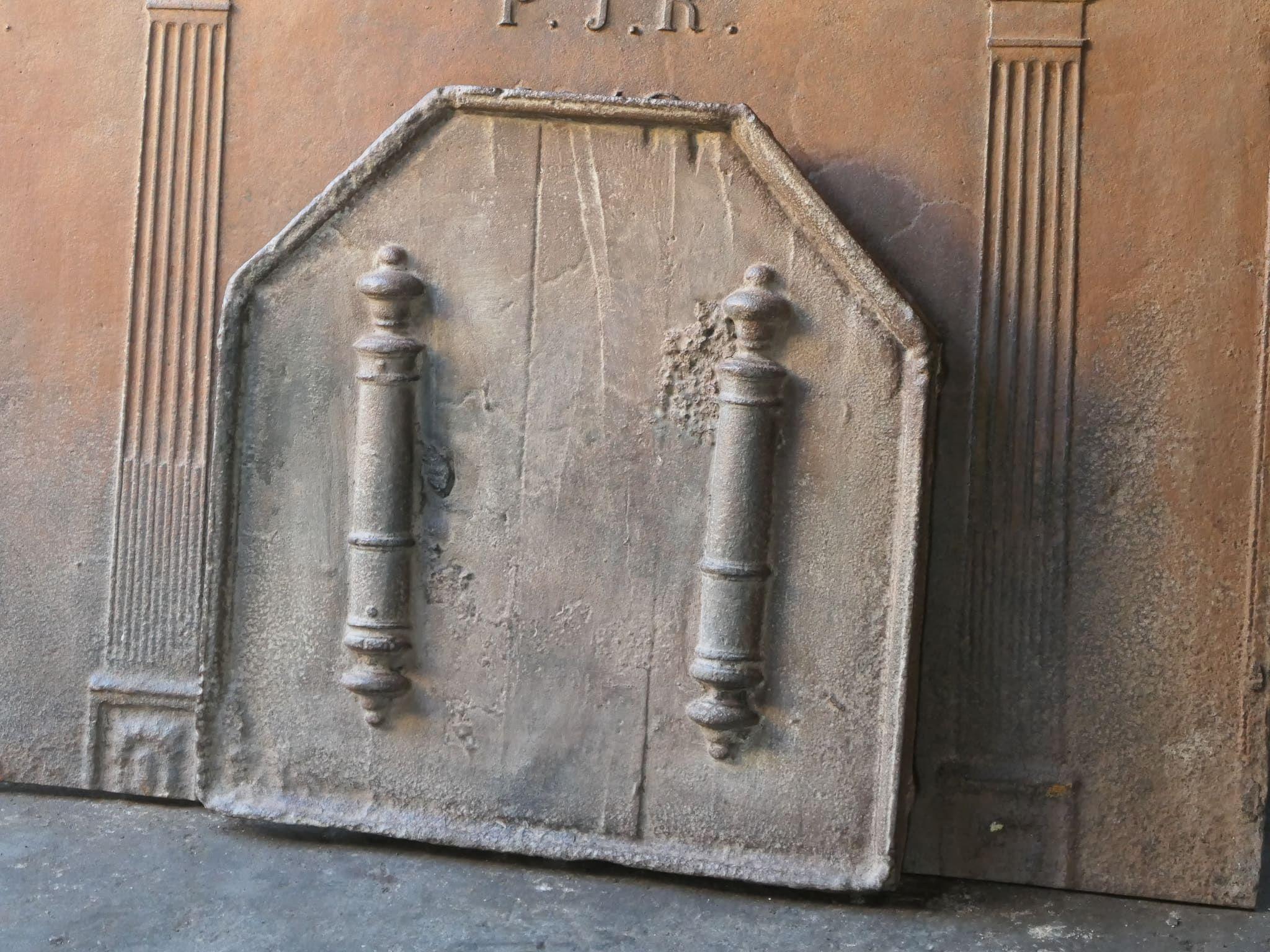 Louis XIV French Fireback / Backsplash with Pillars of Hercules, 17th-18th Century For Sale