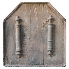 Antique French Fireback / Backsplash with Pillars of Hercules, 17th-18th Century