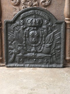 French Fireback / Backsplash with the Arms of France, Louis XIV Style