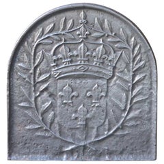 Vintage French Fireback with Coat of Arms of France