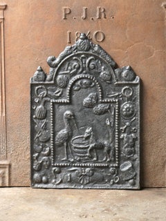 French Fireback with the Fable of the Fox and the Stork