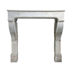 Antique French Fireplace  19th Century  Countryside  Limestone