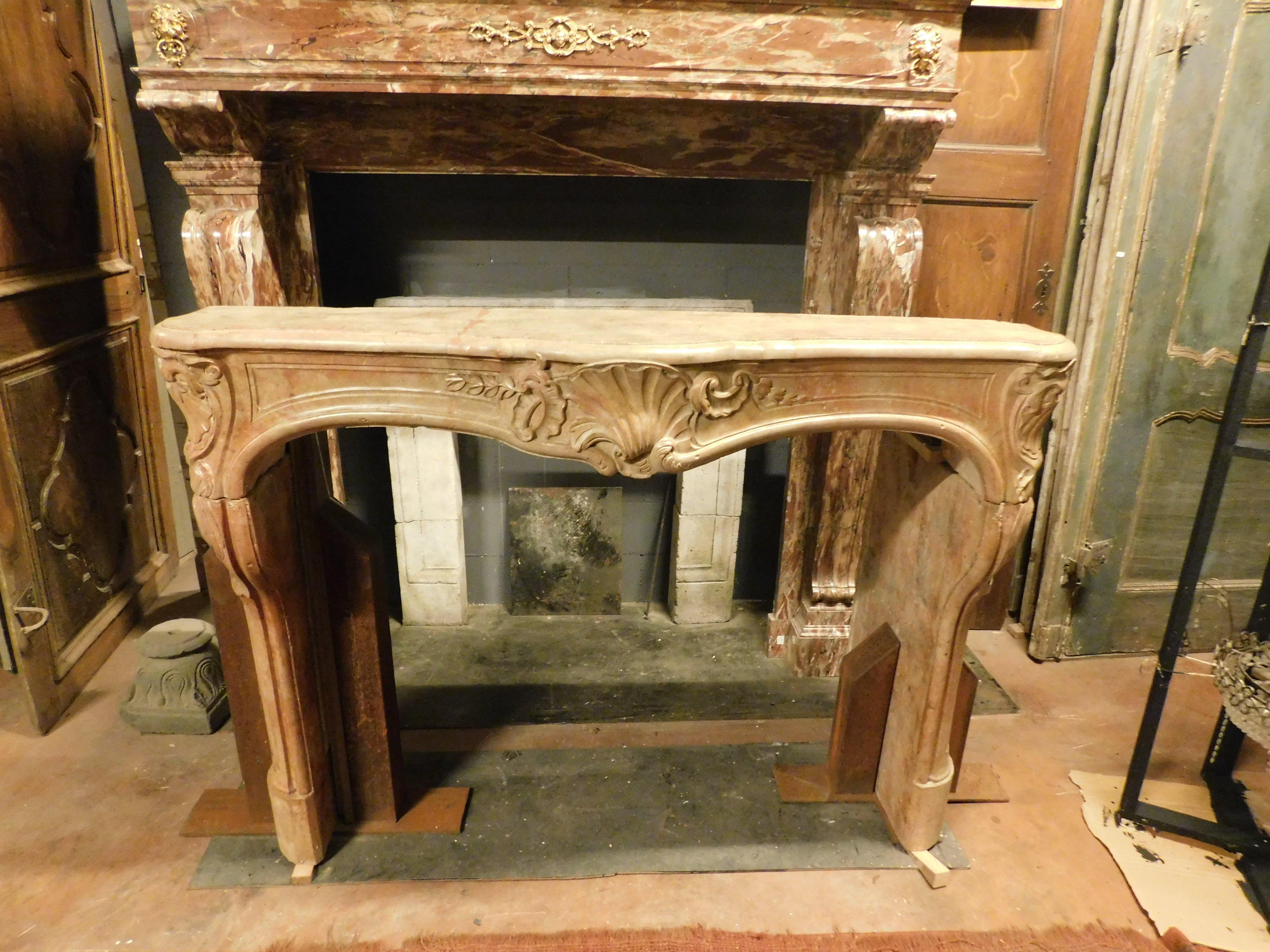18th Century and Earlier French fireplace mantle in 