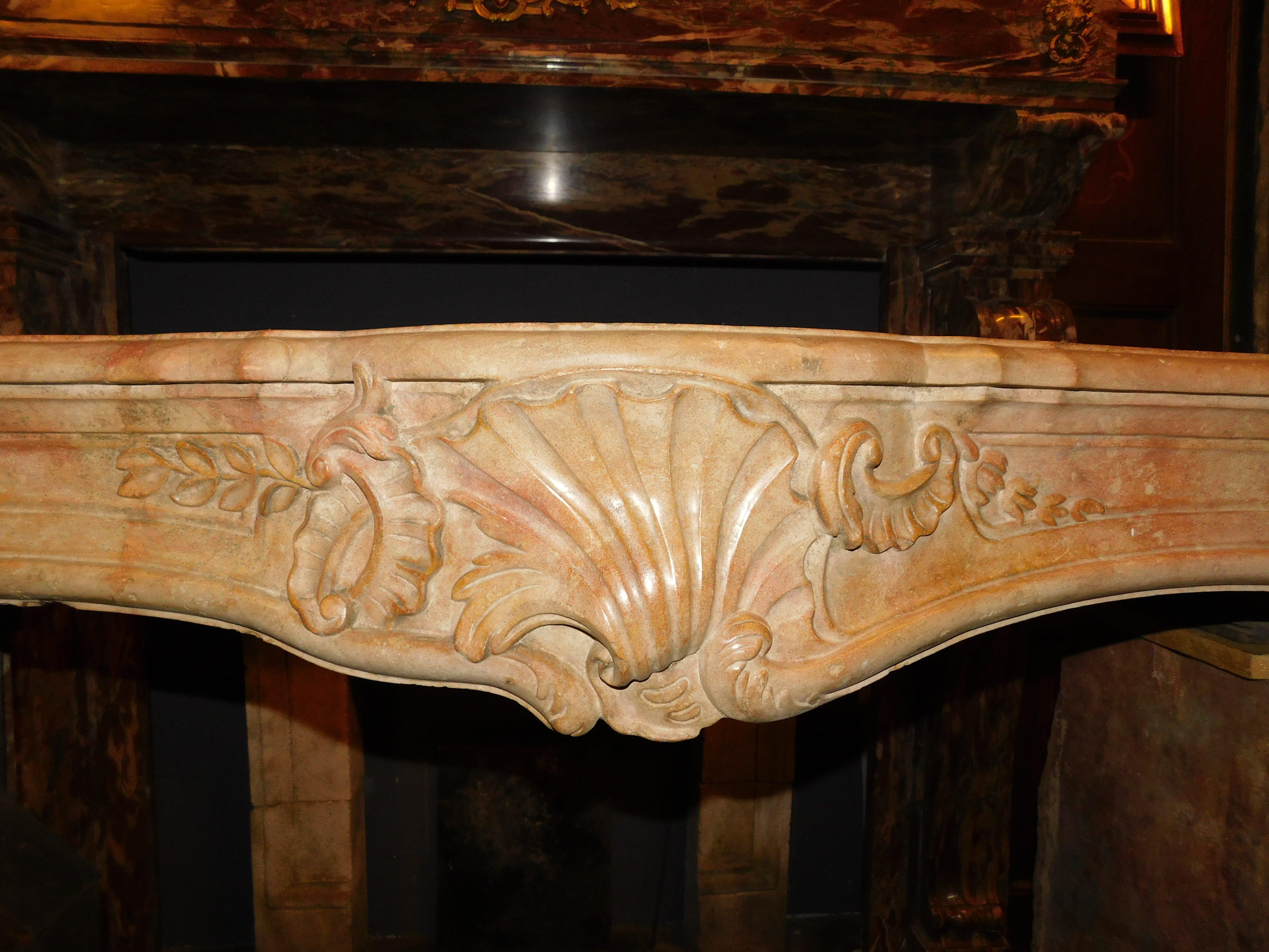 Marble French fireplace mantle in 