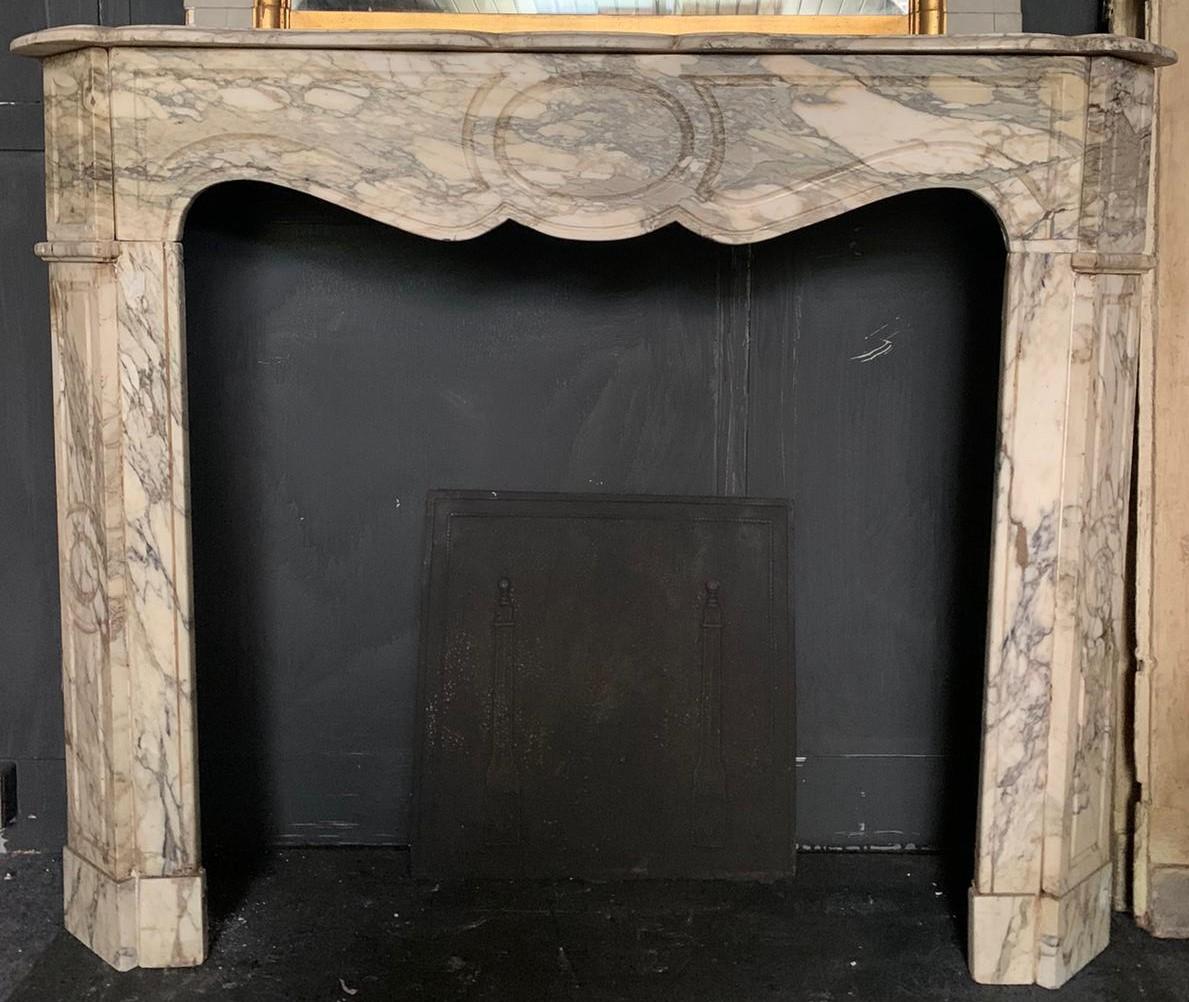 French mantel fireplace, Pompadour model in 
