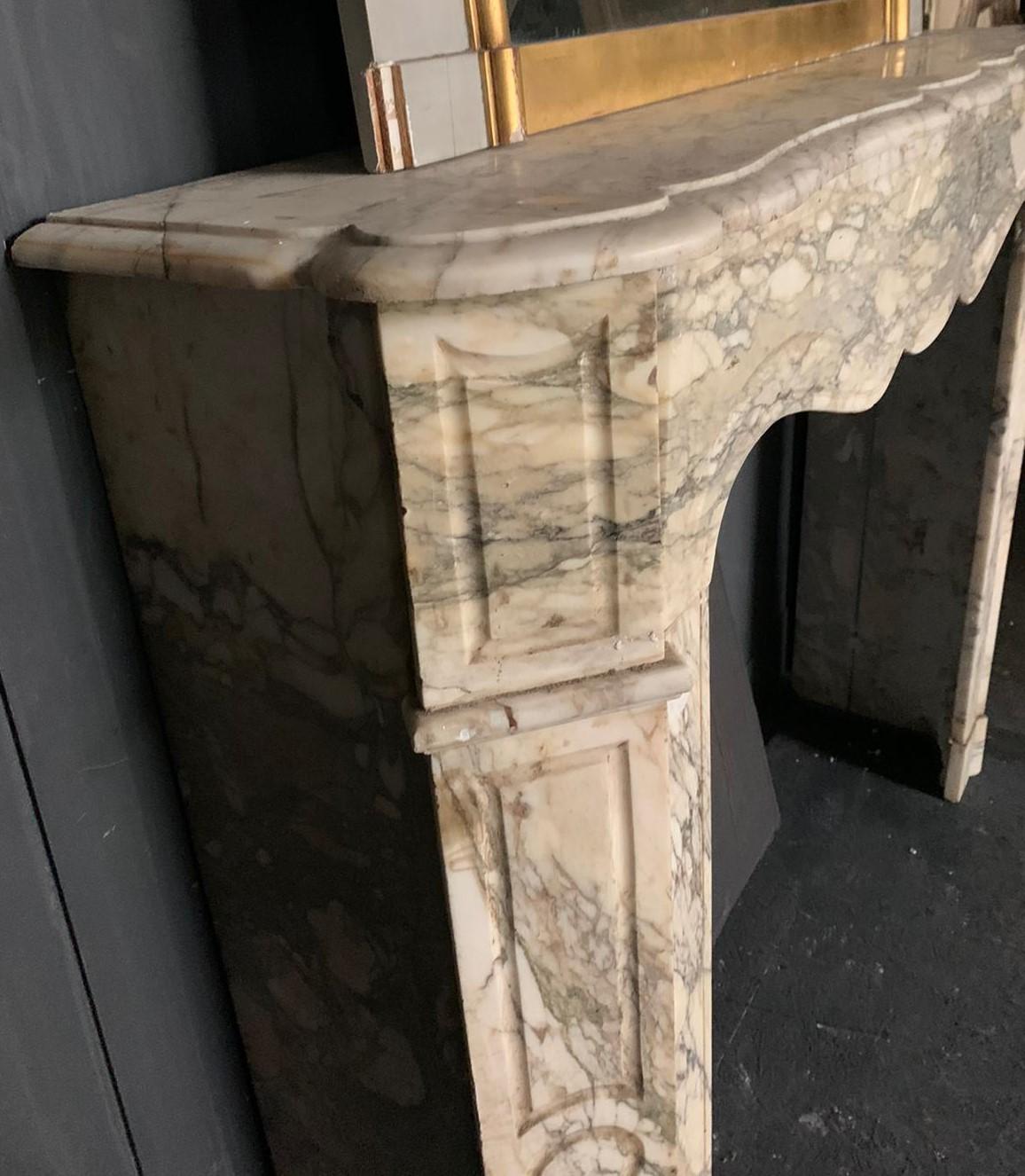Hand-Carved French Fireplace Mantle Pompadour in 