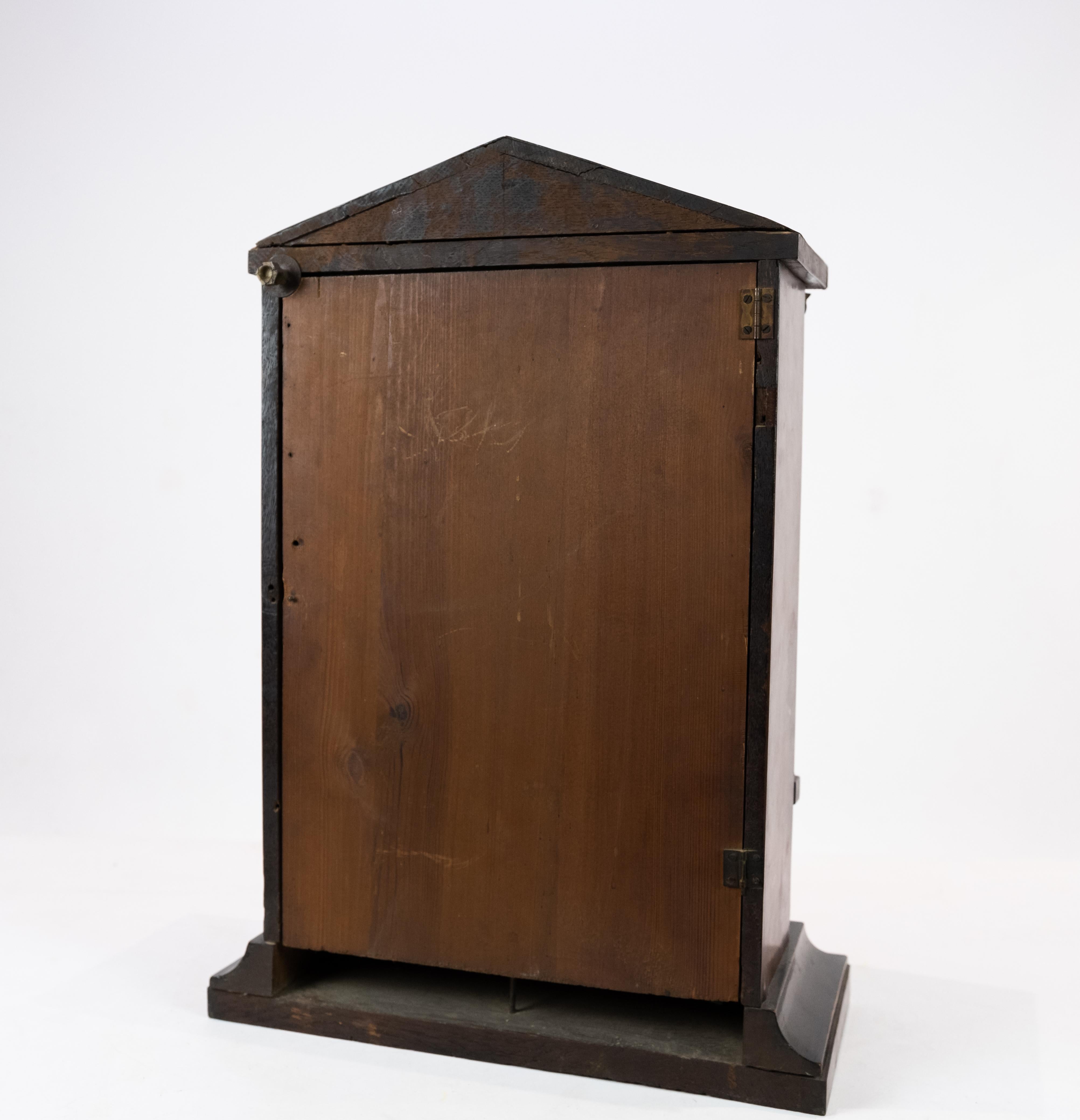 French Fireplace Table Clock in Mahogany from the 1840s In Good Condition In Lejre, DK