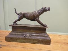 French Fireside Hunting Dog Statue A handsome piece made in patinated iron
