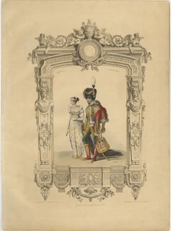 French First Empire Court Costume Lithograph, 1807 – Published 1847