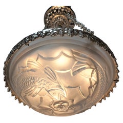 French Fish Design Art Deco Chandelier