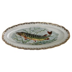 French Fish Platter with Gold Border