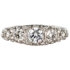 French Five Diamond Clusters Jarretiere Ring