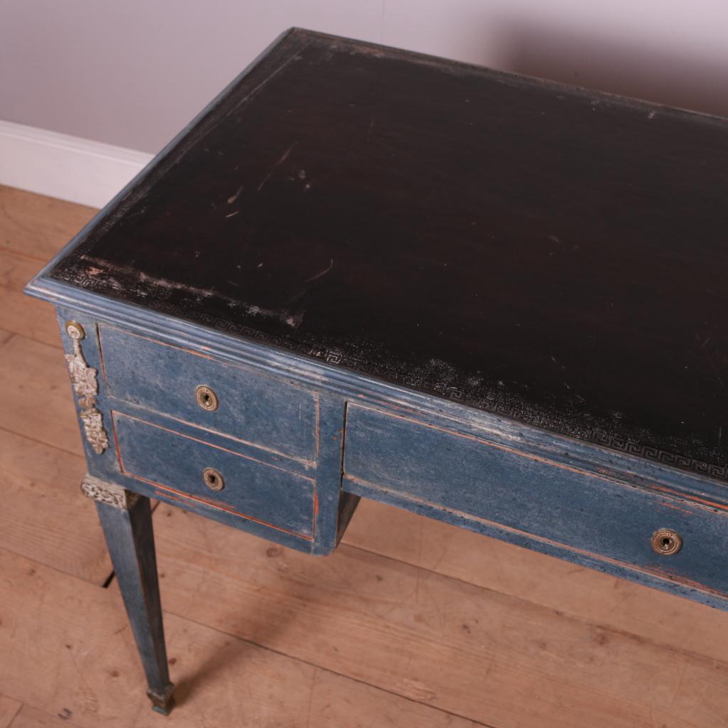Leather French Five Drawer Desk