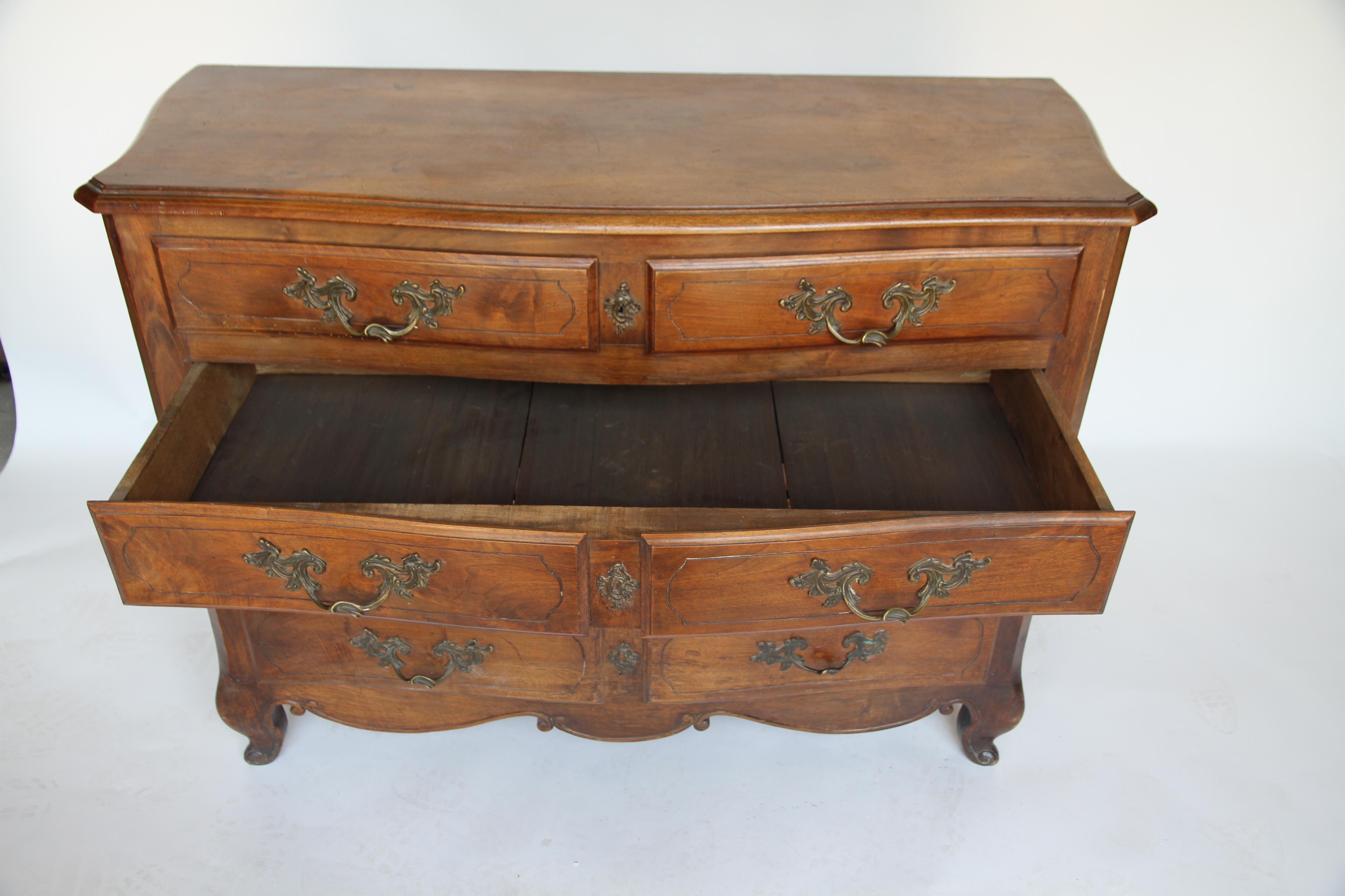 19th Century French Five-Drawer Oak Commode