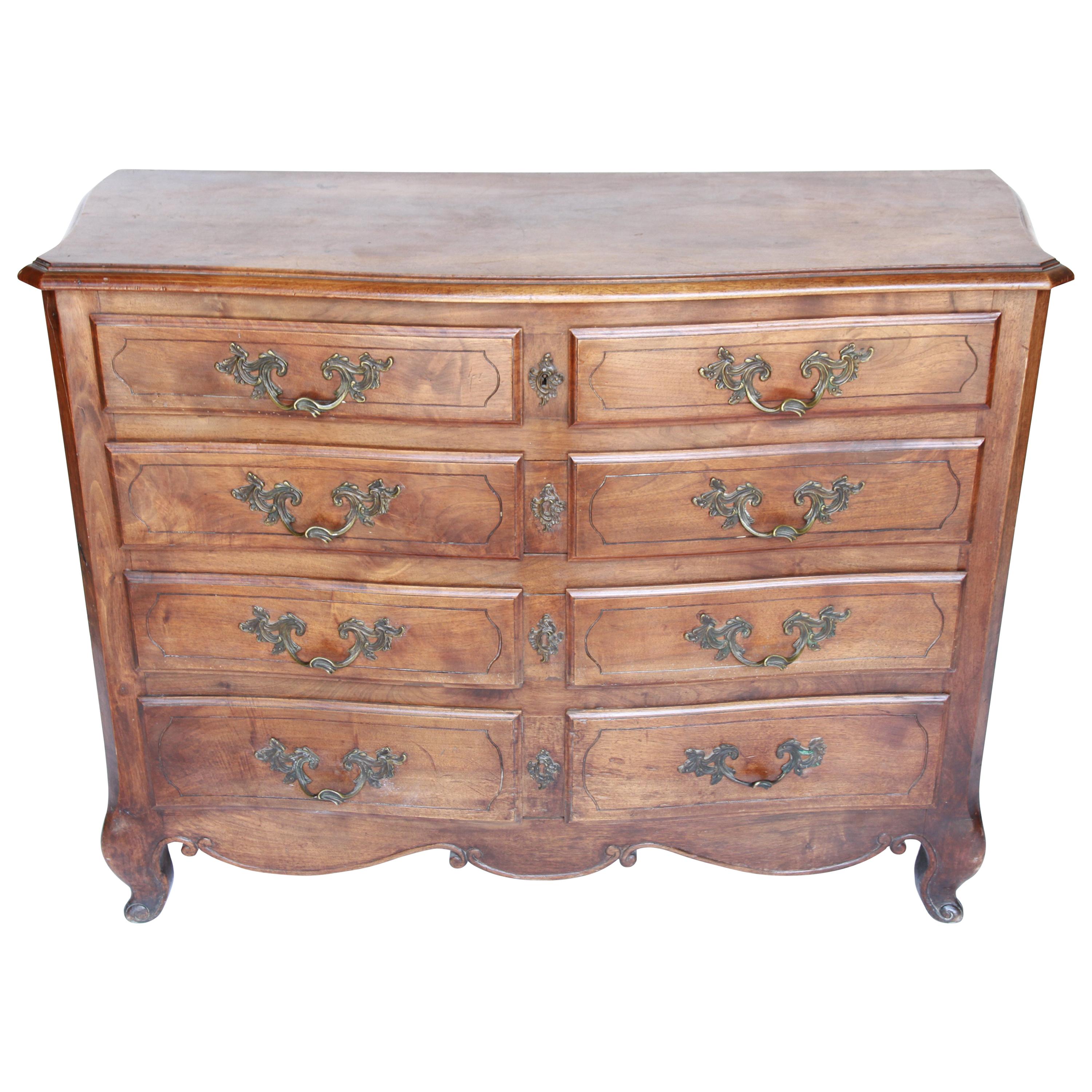 French Five-Drawer Oak Commode
