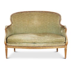 French Five-Piece Carved and Gilt Louis XVI Salon Suite