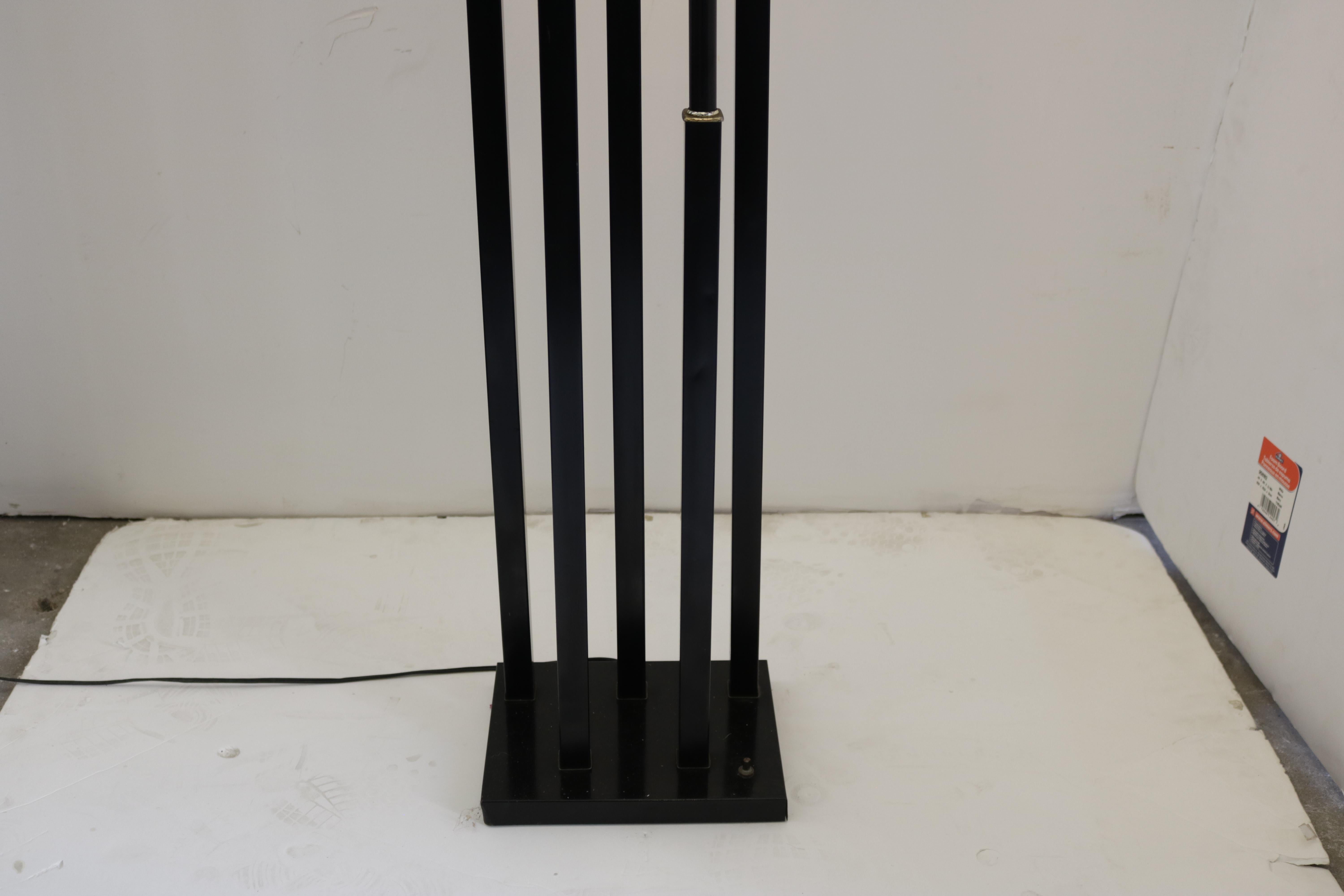 Painted French Five-Stem Black Floor Lamp