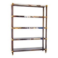 French Five Tier Copper, Brass and Chrome Etagere 1970s