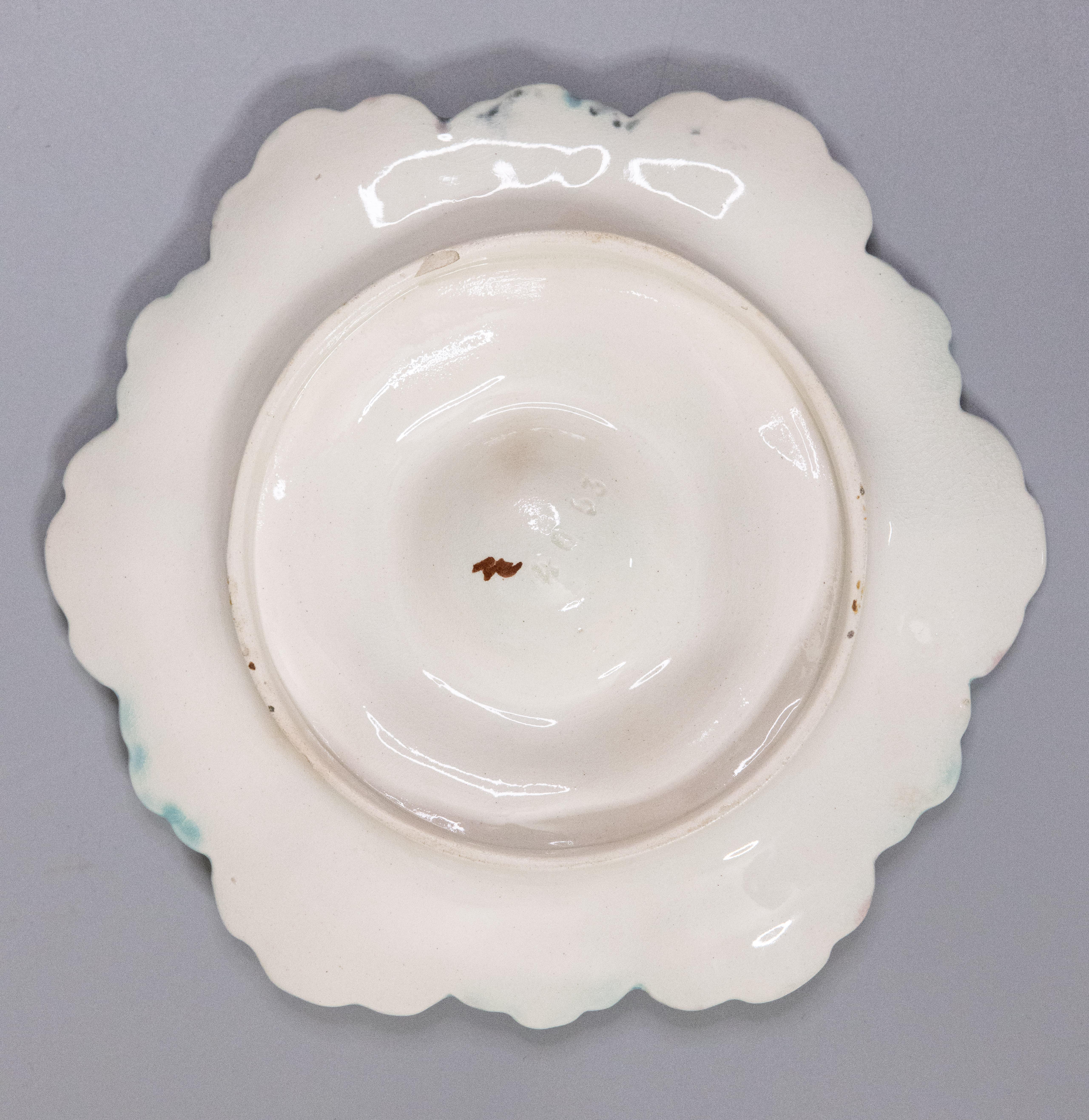 19th Century French Fives-Lille Majolica Turquoise Oyster Plate, circa 1890