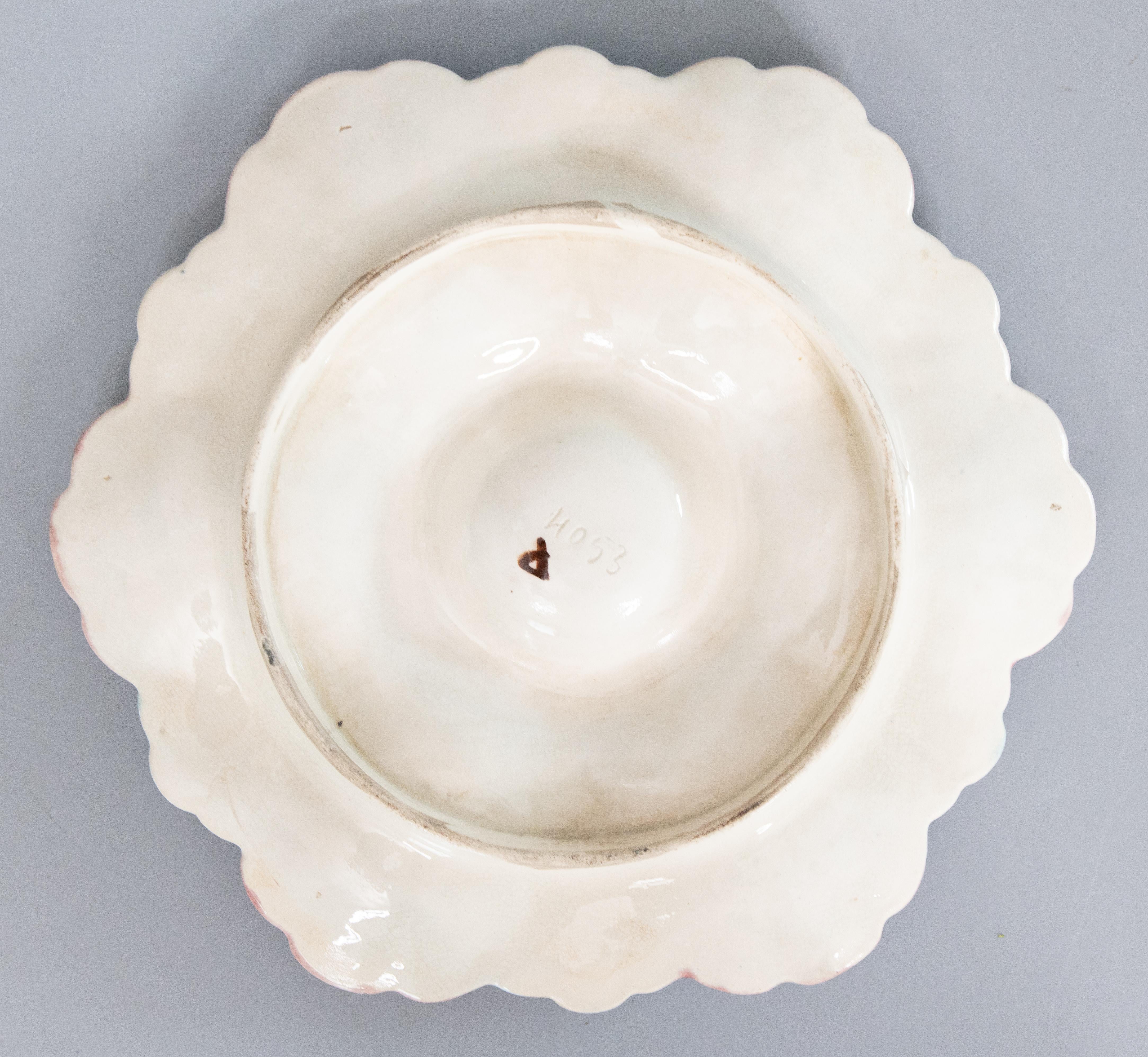 Plato de ostra turquesa de mayólica francesa Fives Lille, hacia 1890 en Bueno estado para la venta en Pearland, TX