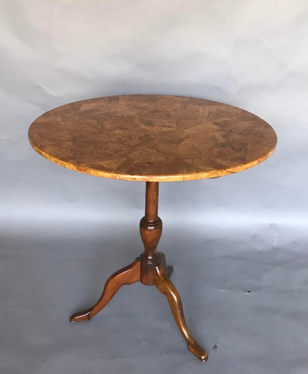 French Provincial French  Flame Birch Tilt Top Table