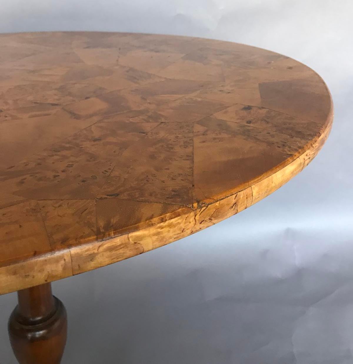 French  Flame Birch Tilt Top Table 2