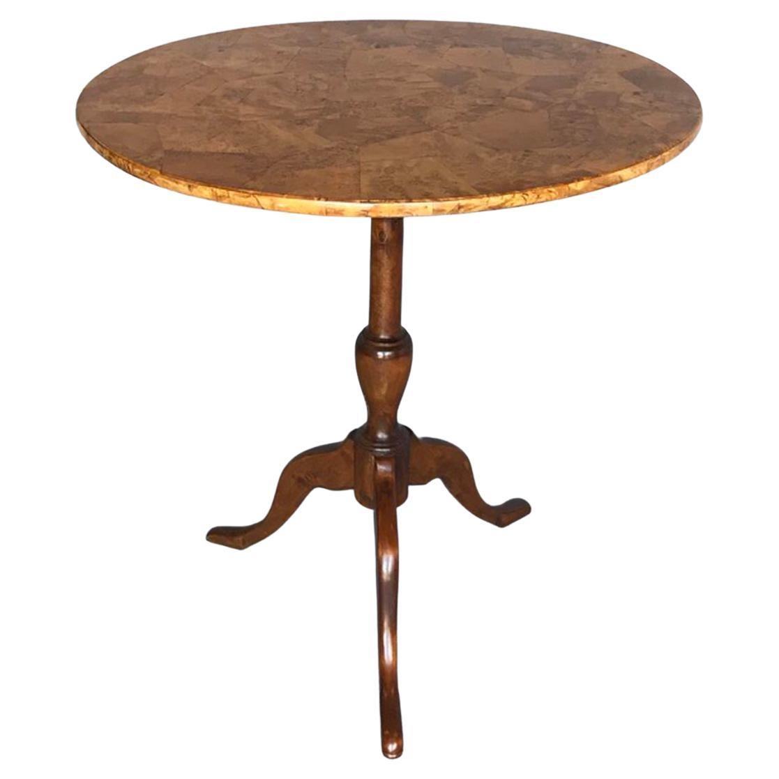 French  Flame Birch Tilt Top Table