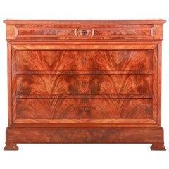 French Flame Mahogany Commode
