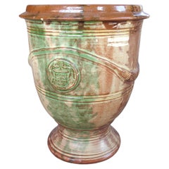 French Flamme Glazed Single Anduze Pot by Boisset, 21st Century H-15in