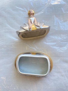 French Flapper Ceramic Perfume Bottle by Charles Serpaut Limoges