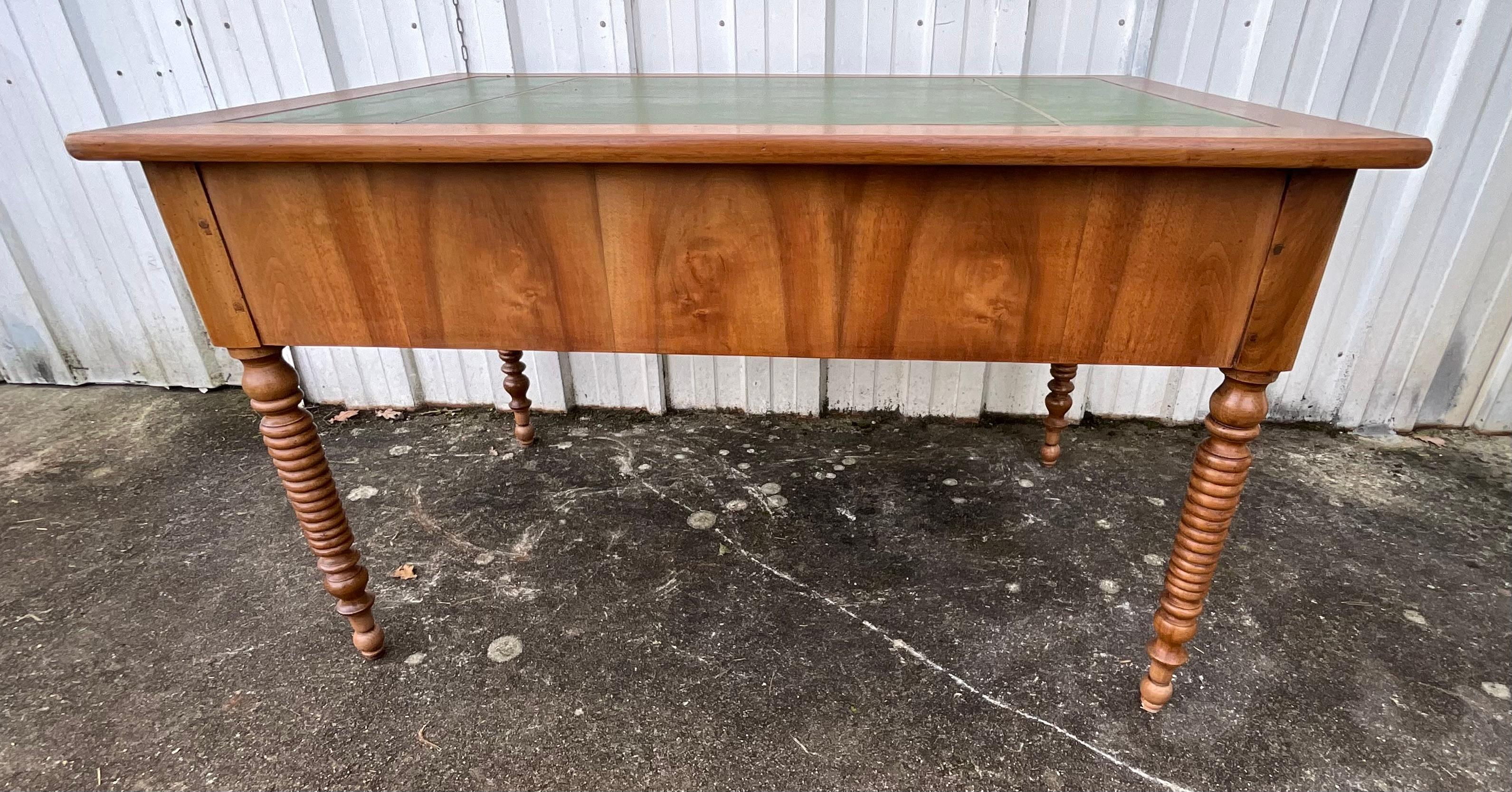 French Flat Desk Louis Philippe In Burl Walnut Late 19th For Sale 9