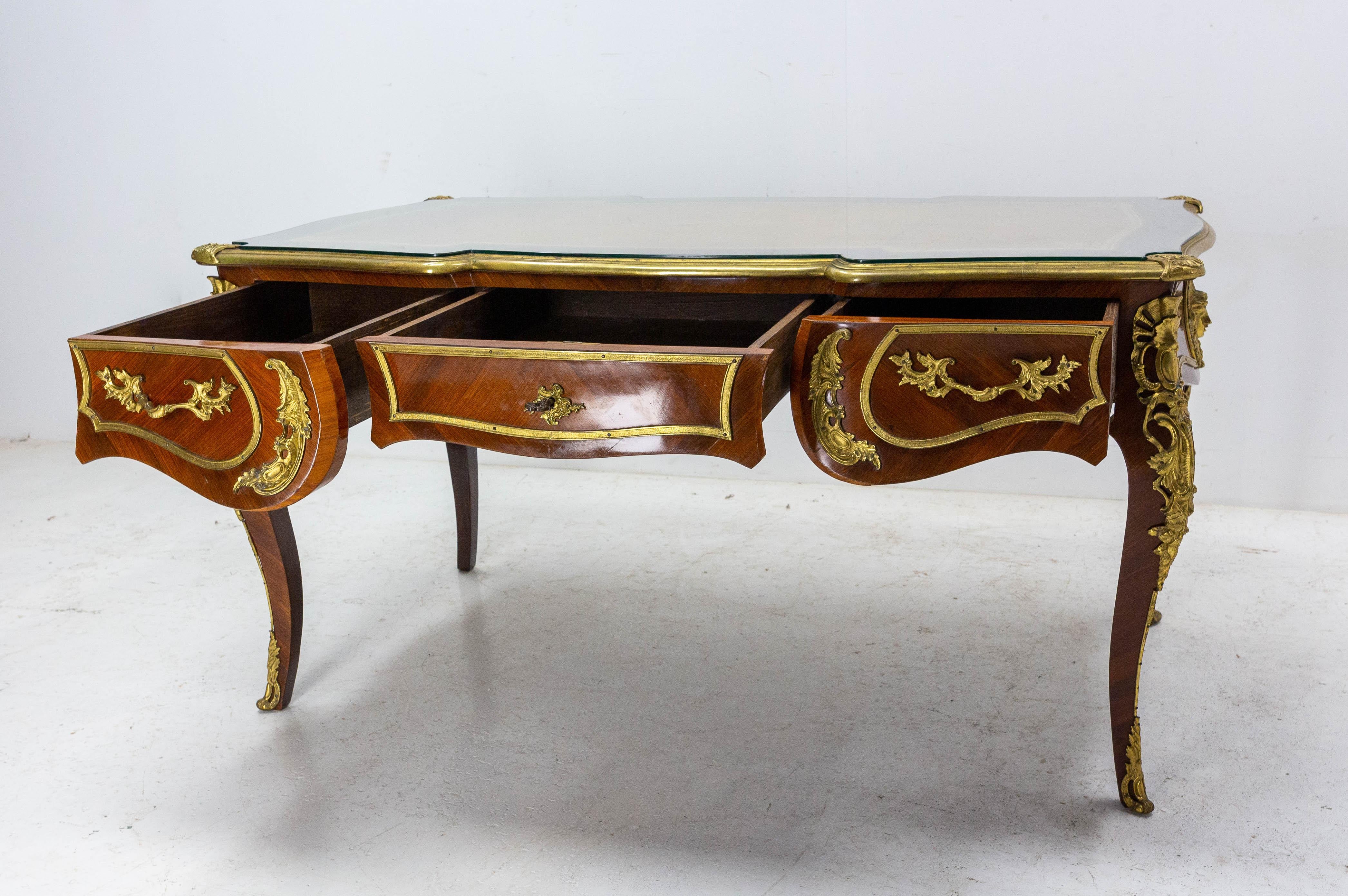 French Flat Desk Louis XV Style, Mid-Century 2
