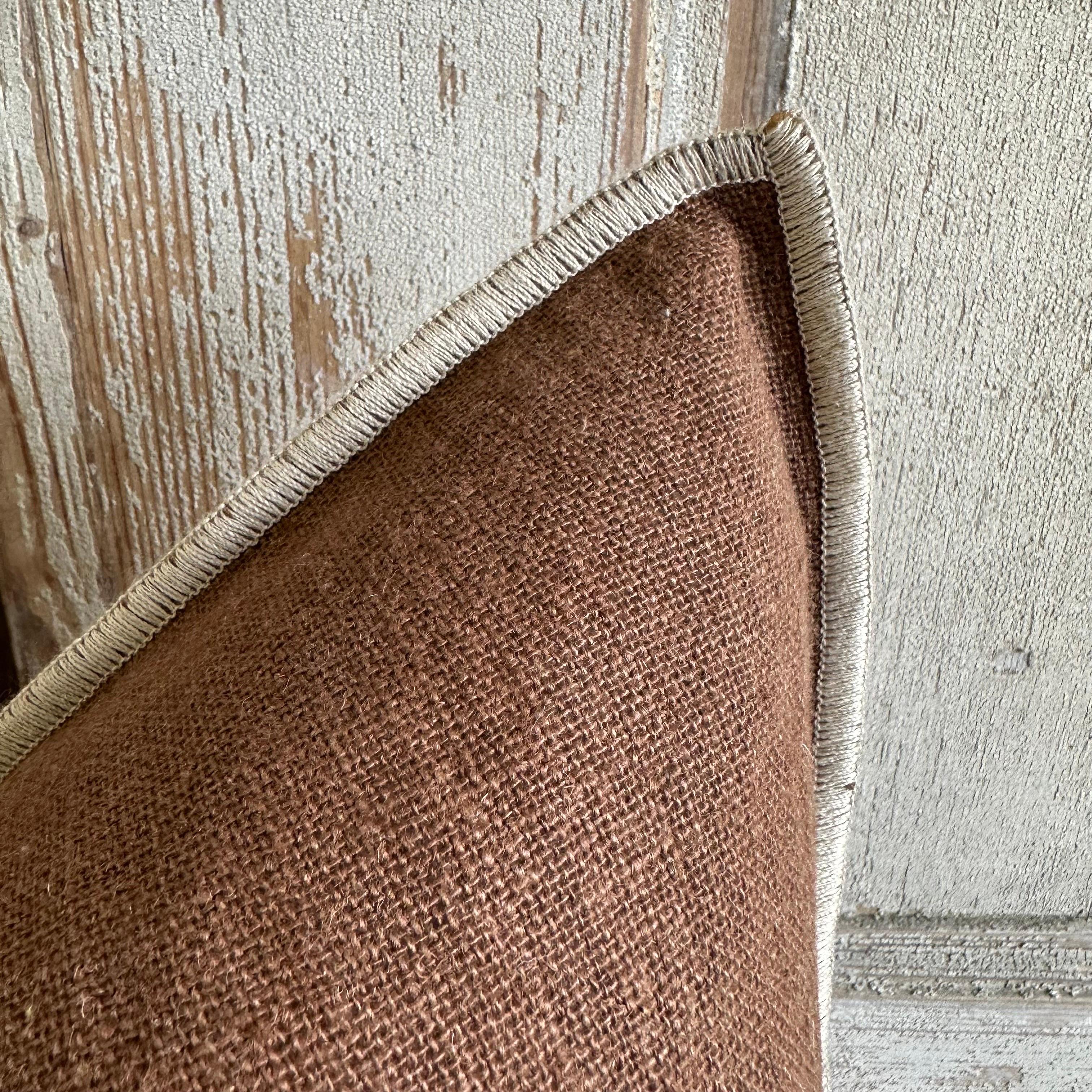 French Flax Linen Accent Pillow in Moka In New Condition For Sale In Brea, CA