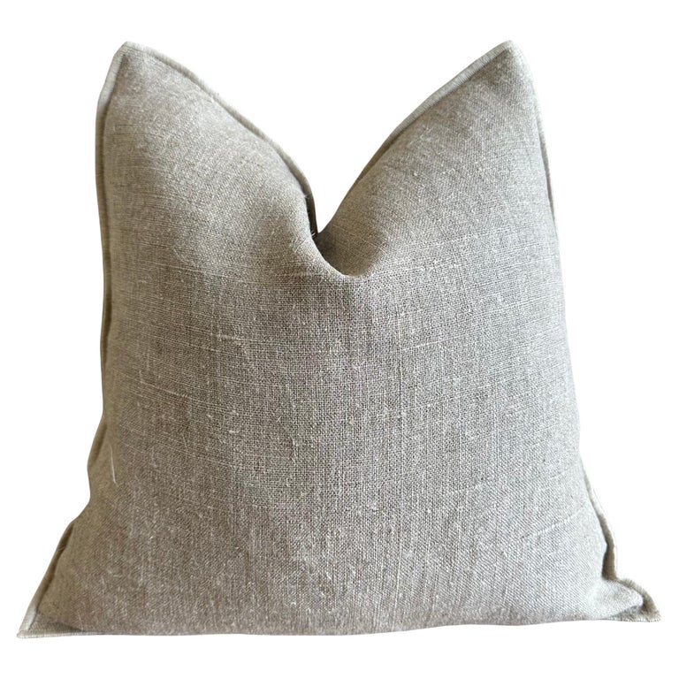 French Flax Linen Accent Pillow in Natural For Sale at 1stDibs
