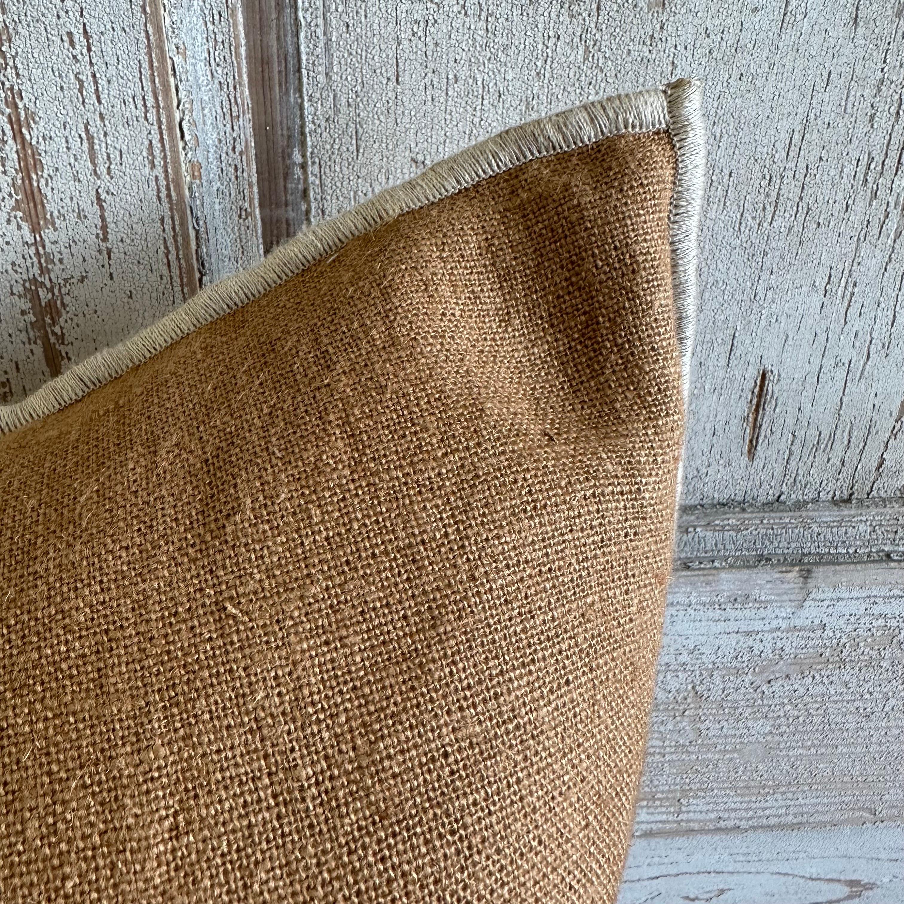 French Flax Linen Accent Pillow in Tabac In New Condition For Sale In Brea, CA
