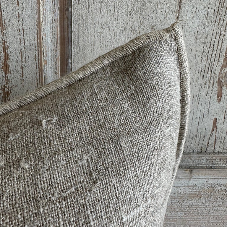 French Flax Linen Lumbar Pillow For Sale at 1stDibs